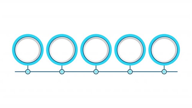 Medical research support blue circle animated infographic template. Healthcare service 5 step process motion graphic. Empty placeholder animation. Blank diagram layout loop with options
