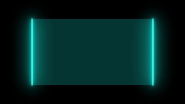 Abstract blue neon graphics structure empty text spaces inside frames. Contemporary hardware marketing slideshows match up perfectly with this asset. Blue neon loops.
