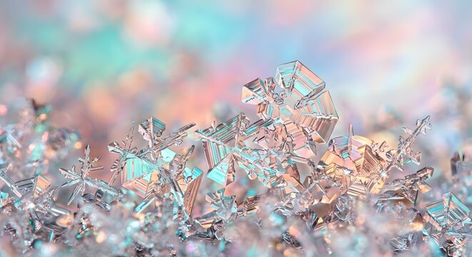 Shimmering Crystalline Ice Structure Macro Abstract Background