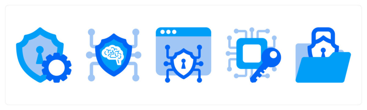 A set of 5 mix icons as Endpoint Security, Threat Intelligence, Website Security