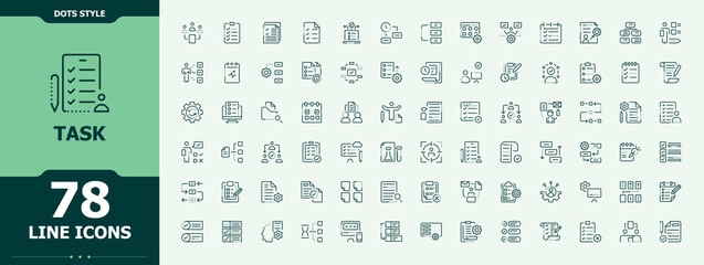 Naklejka premium Task line icon set. Plan icon set. Line symbol and sign. Includes symbols for plan, manage, work and more. Minimalist Editable vector.