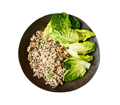  larb, a savory and tangy minced meat salad