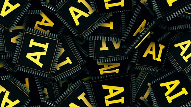 AI Artificial Intelligence Chip Animation Background, Endless, Loop
