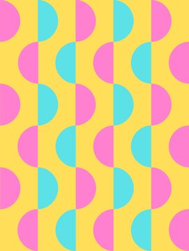 seamless pattern with colorful circles background / Colorful Half Circle Geometric Pattern background