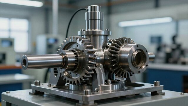 High-precision industrial rotor undergoing rigorous mechanical stress test within a modern manufacturing facility.