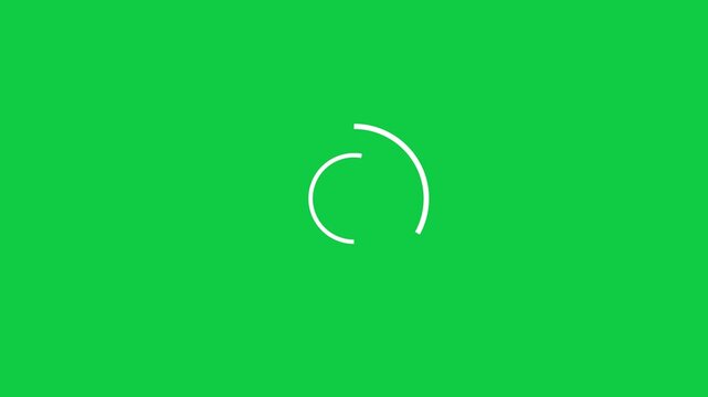 Minimal seamless looping double ring spinner user interface animation on a green chroma key background