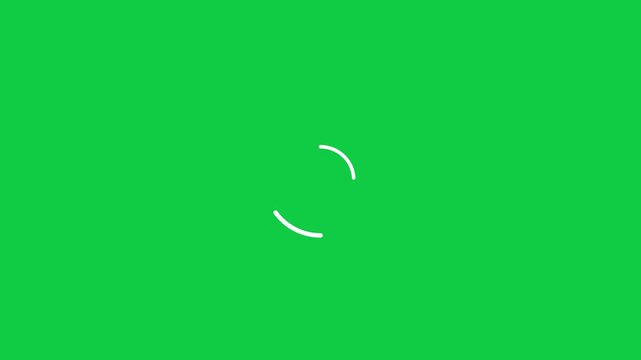Minimal seamless looping double ring spinner user interface animation on a green chroma key background