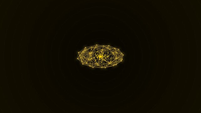Luxury Gold Quantum Neural Network Node Core Motion Background