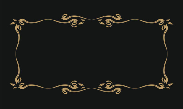 luxury elegant gold color flourish filigree baroque border frame decorative vector design for premium branding