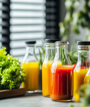 Variety glass jars filled with different spicy pepper sauces fermentation, background