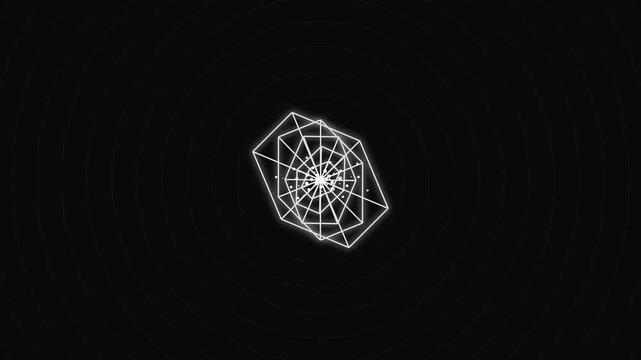 Luxury Obsidian Silver Geometric Lattice Award Gala Motion Loop