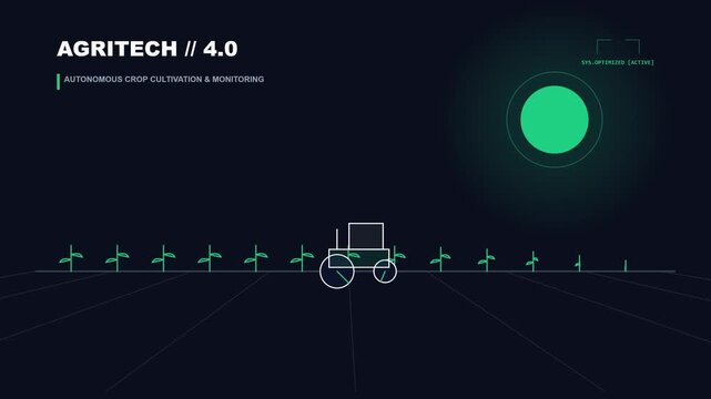 White autonomous vehicle among green crops