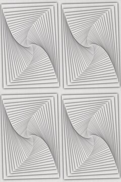 Abstract geometric 3D pattern with repeating optical illusion spiral