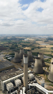 Decommissioned Ratcliffe coal plant stands in rural Nottinghamshire