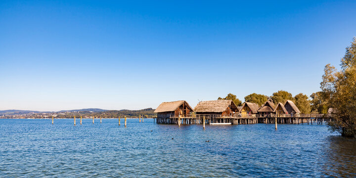 Germany, Baden-Wuerttemberg, Lake Constance, Lake Ueberlingen, Unteruhldingen, Stilt house museum
