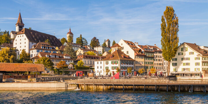 Switzerland, Canton of Lucerne, Lucerne, Old town, Musegg wall and Musegg towers, needle dam
