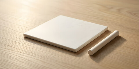 Fototapeta premium One pristine blank white slate tile