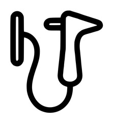 Professional medical endoscope vector icon featuring a flexible cable and handheld probe for diagnostic procedures, perfect for healthcare apps, surgical illustrations, and clinical web designs. © Kazal Rakha