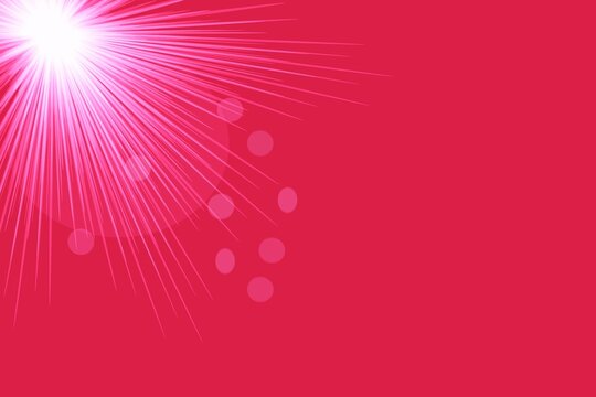 Abstract pink light rays explosion effect isolated on white background
