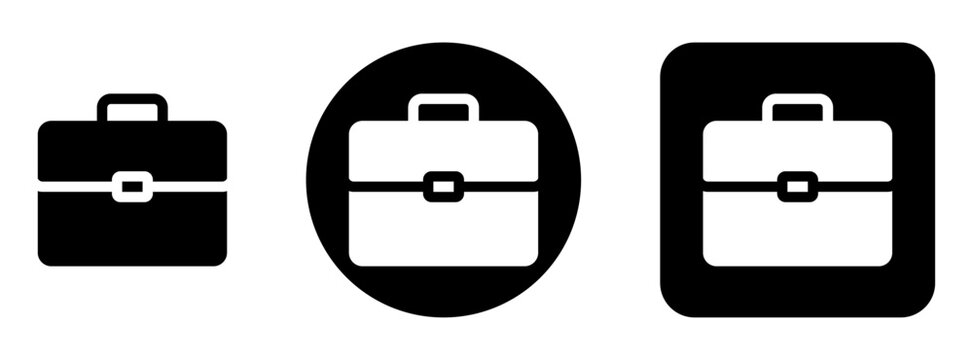 Briefcase vector set with business, work, office, career and portfolio symbols for corporate websites, job platforms, business apps, presentations and professional interfaces.