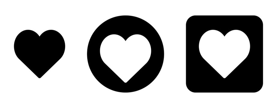 Heart vector set with love, heart, favorite, like and romance symbols for social media, dating apps, websites, messages and digital user interfaces.