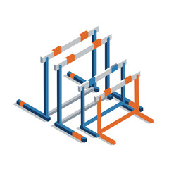 Naklejka premium Colorful Isometric Hurdles in Modern Design.
