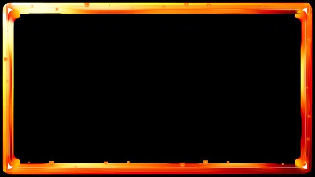 4K Burning Fire Flame Border Video Frame Overlay with Transparent Alpha Channel