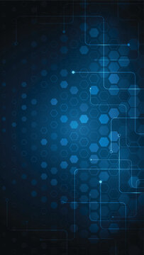 Electronic circuits in a digital system on a dark blue background.