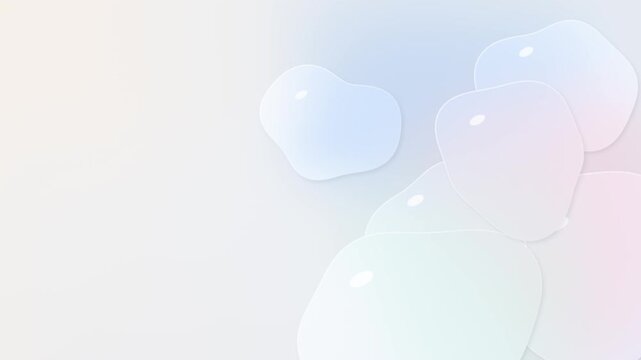 Soft pastel abstract shapes on light background. 2d animation