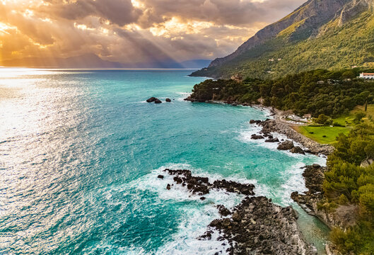 The coast near the town of Maratea, in the province of Potenza, Basilicata, Italy.