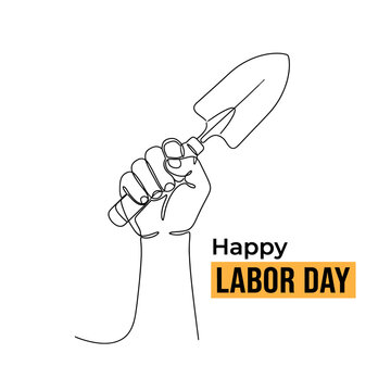 vector illustration of Hand holding knife with happy labor day text Vector, Labour Day, Labor Day, Labor Day icon, Labour Day Icon, Labor Day 2026, Labour Day 2026