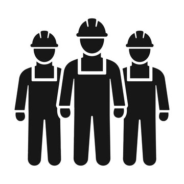 vector illustration of Three construction workers standing with hard hats and overalls Vector, illustration , Labour Day, Happy Labor Day, Labor Day, Labour day icons set