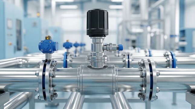 Large industrial tanks filled with frothy liquid, undergoing processing with submerged agitators in a clean, well-lit manufacturing plant.