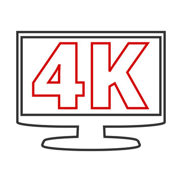 4K resolution icon isolated on transparent background