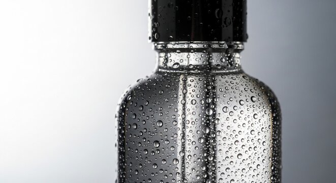 Water bottle condensation close up