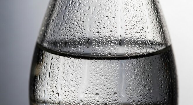 Water bottle condensation close up