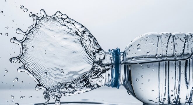 Water bottle splash illustration