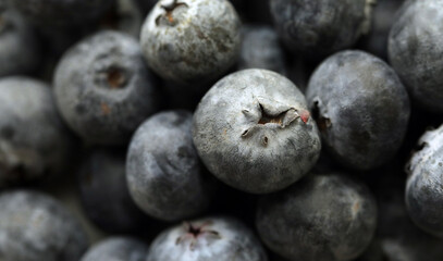 blueberries close up. Food. Fruits background. Fruit. Dessert, Diet. Berry © Erika
