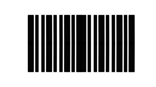 Barcode scan animation video on a white background