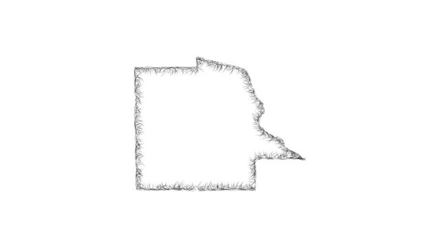 Sketch Dubuque outline map animation - smooth progressive reveal