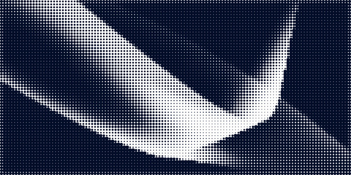 Abstract pixel art smiley face in digital grid style Vector Halftone Background