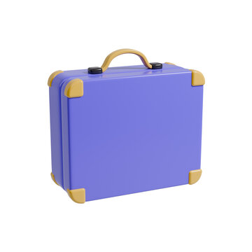 3D Illustration Render Suitcase Isolated for Travel and Business Icon