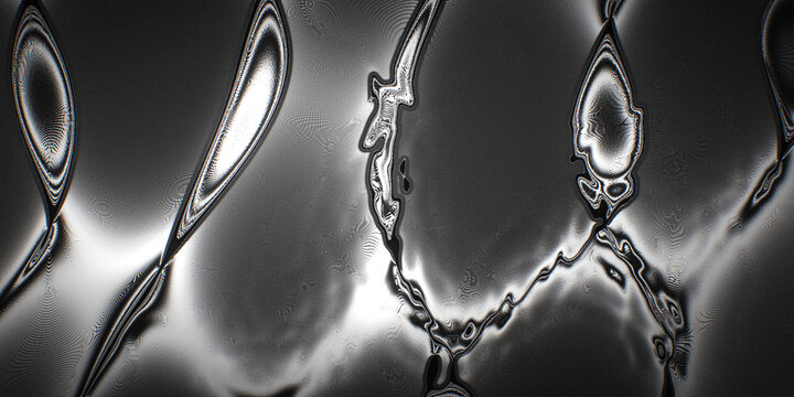 Black, white, and monochrome liquid caustics with branching lightning, neon contour glow, and dark cinematic grain mood for website hero, poster, branding, or wallpaper.