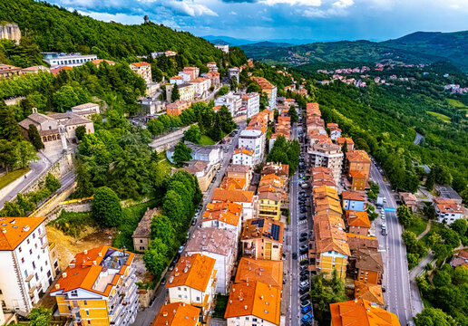View of San Marino, a microstate on the Italian Peninsula