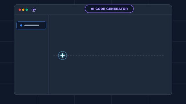 AI Code Generator Interface with Modern Flat Vector Icons for Intelligent Syntax Engine Development