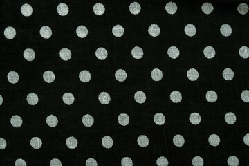 Black fabric displaying textured white polka dots pattern © Floren Horcajo