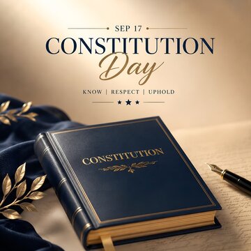 Constitution day celebration with open book