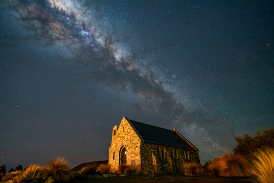 church at night