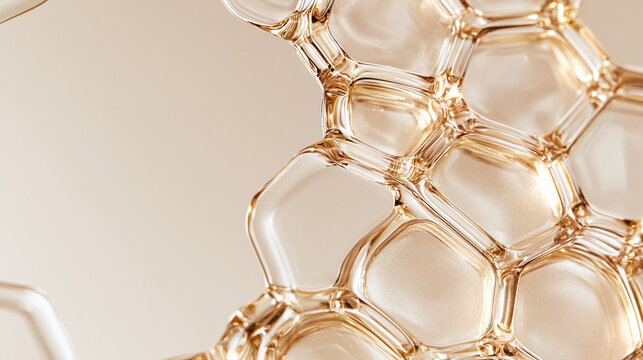 Golden ceramide lipid network representing skincare science skin barrier repair moisture retention protective lipids dermatology and healthy resilient skin