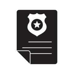 Obraz premium Folded police ticket citation document glyph icon